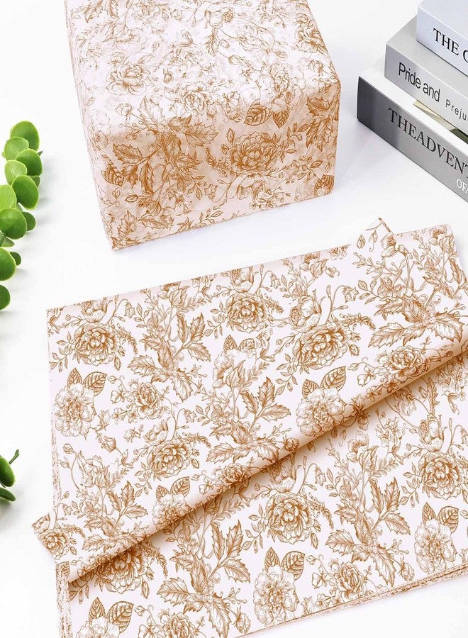 MUNILAIL 100 Sheets Brown Floral Tissue Paper 14 x 20 Inches Flower Tissue Paper for Gift Bags Vintage Floral Gift Paper Tissue for Birthday Gift Packing Crafts - Image 5